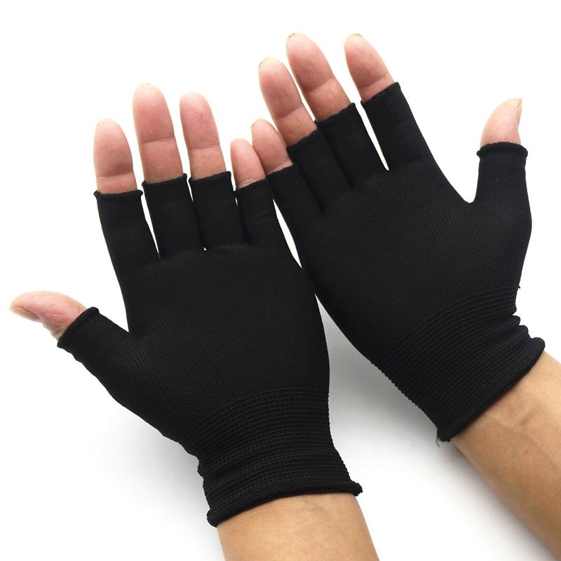 Half Finger Fingerless Gloves For Women And Men Wool Knit Wrist Cotton Gloves
