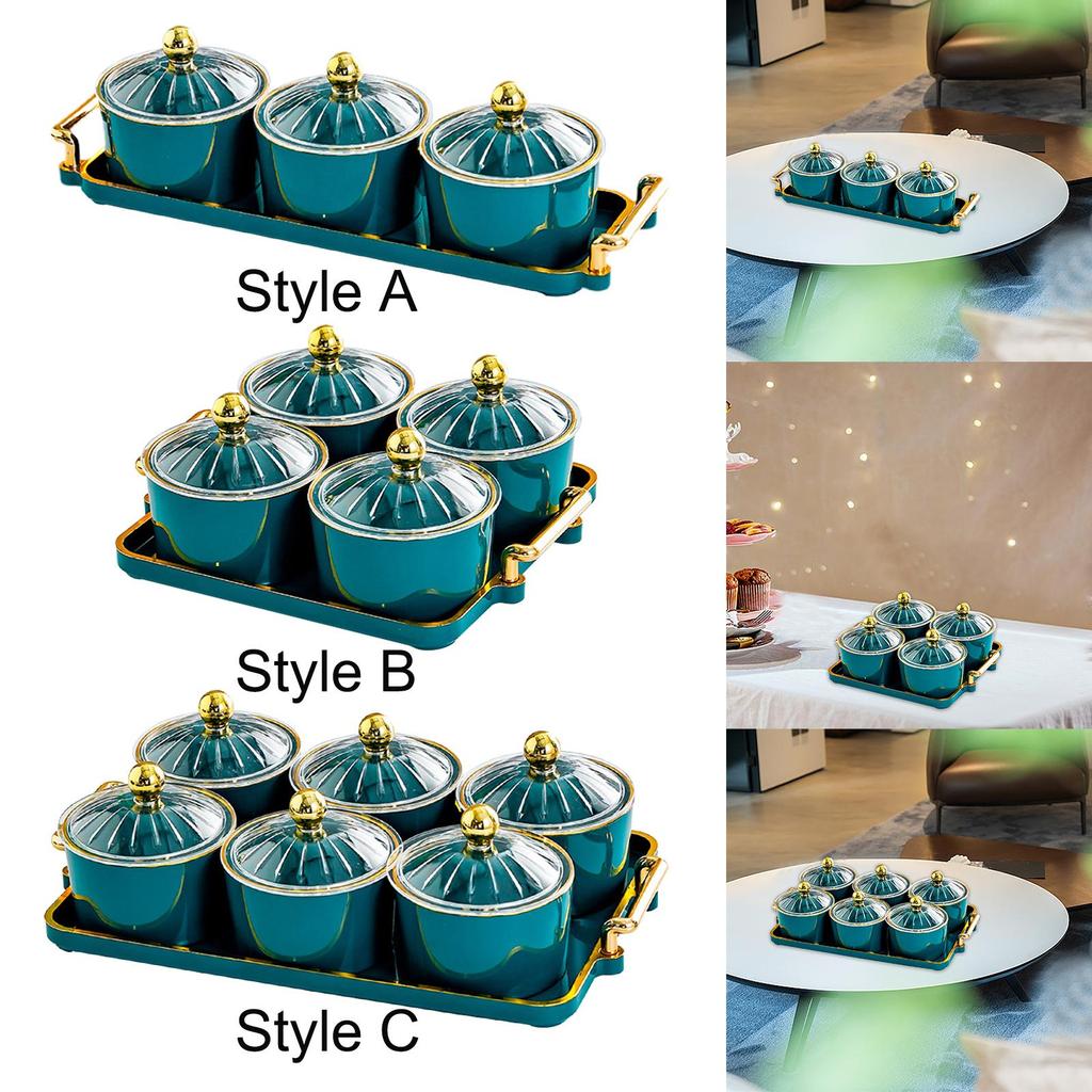 Dried Fruit Plate Set Snacks Tray Multipurpose Snacks Dish Appetizer Serving Tray Candy Nuts Dish for Wedding Dining Room
