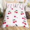 Red Cherry Printed Bedding Set Cartoon Tropical Fruit Duvet Set Three-Piece Set