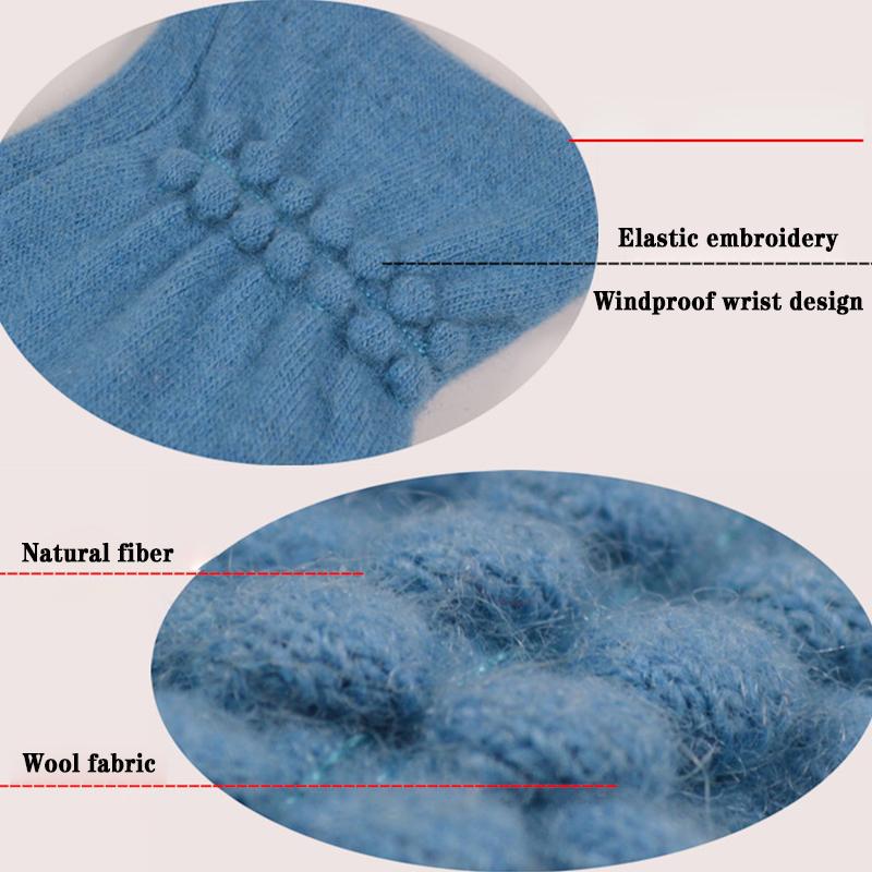 Шерстяные кашемировые перчатки женские теплые с сенсорным экраном зимние повседневные