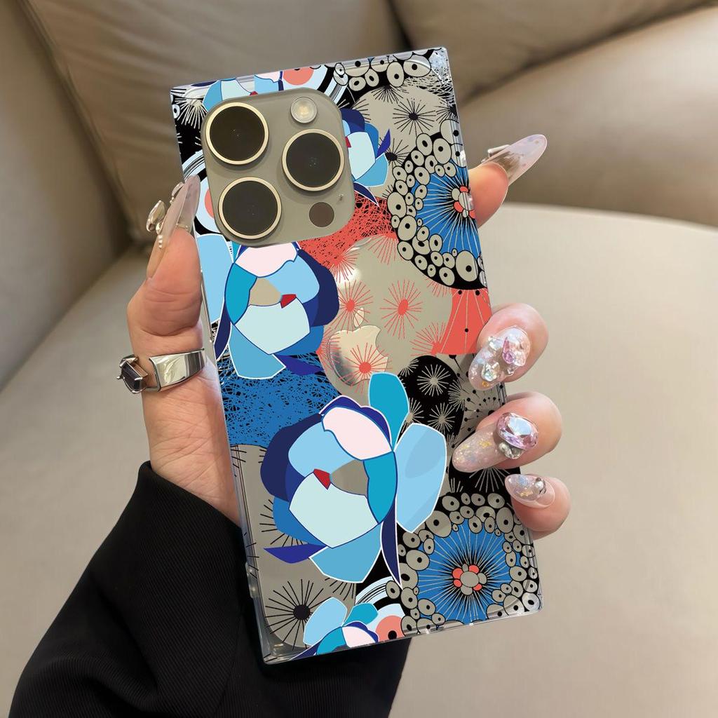 Прозрачный квадратный чехол-трубка для защиты iPhone 12 15 Plus 13 16 ProMax 14 Pro Max 11, защита от окисления, чехол с рисунком в стиле хип-хоп бренда