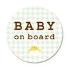 Наклейка SignStore Gingham Check Baby on Board с цыпленком, диаметр 11,5 см, многоцветная, виниловая, сделано в Японии, водонепроницаемая, sticker_car_natural_07_g