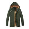 Men'S Coat Autumn And Winter Men'S Jacket Fleece Thickened Loose Hooded Medium And Long Trench Coat