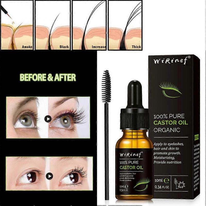 3pcs Castor Oil Eyelash Growth Serum Longer Fuller Eyelash Enhancer Treatment Nourishing Hair Lifting Eyebrow Lashes Essence
