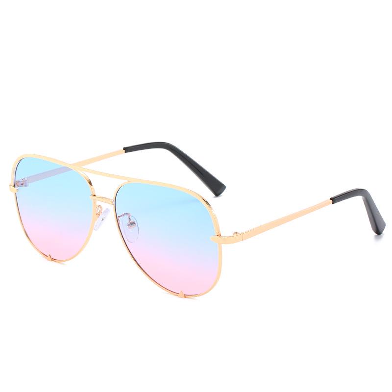 Popular toad glasses sunglasses for women, European and American trend metal double beam men's and women's driving sunglasses, street photography i