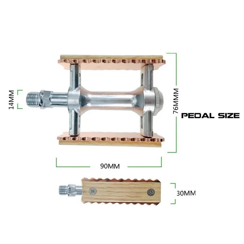 New Non-slip Pedal Ultralight Bike  MTB Road Bike Pedal Cycling Classical Retro Wooden Styles Bicycle Pedals