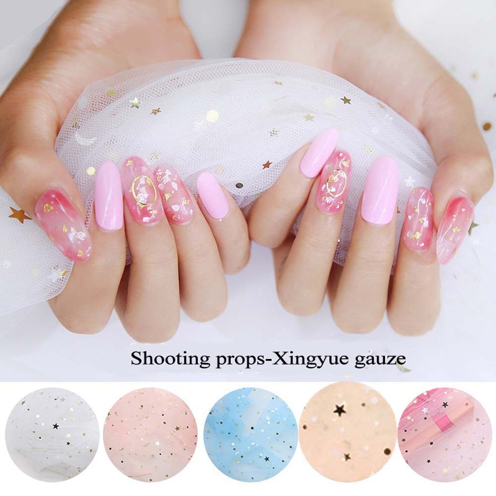 Moon Gauze Lace Mesh Cloth Nail Art  Display Stand Photo Props Manicure Photography Background