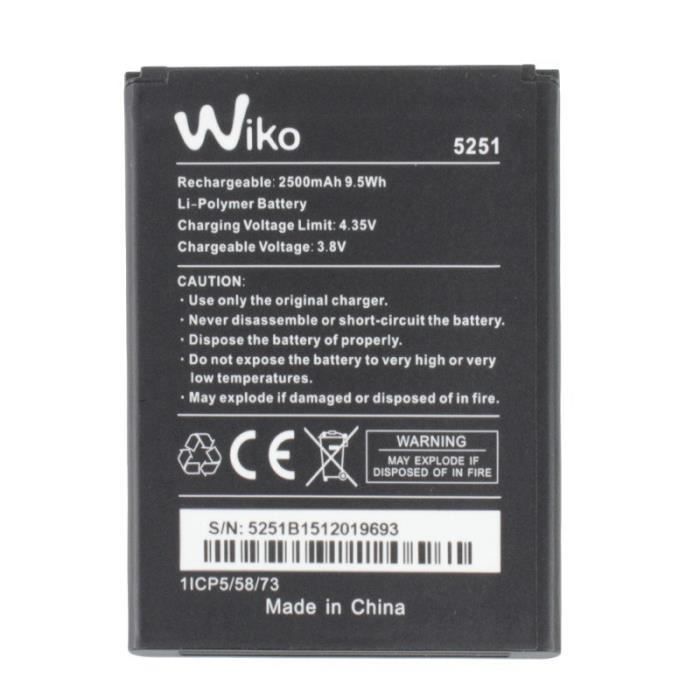 Batterie - WIKO - Pulp 4G - Lithium Ion - Compatible Wiko Pulp 4G - Batterie de remplacement