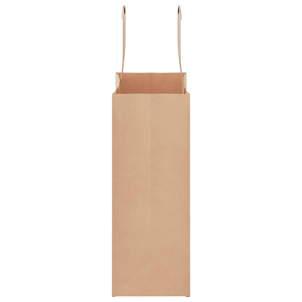 Paper Shopping Bags 50 pcs with Handles Brown 18 x 8 x 22 cm