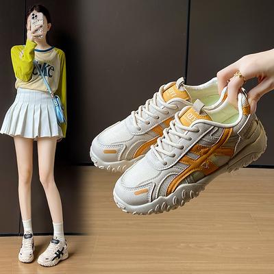 Японские летние сетчатые кроссовки из ледяного шелка с внутренней высотой, женские, модные, дышащие, повседневные, на толстой подошве, немецкие тренировочные кроссовки