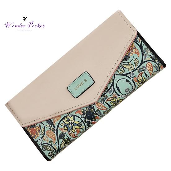 Женский кошелек в форме конверта, винтажный цветочный ромб с принтом, длинный, портативный, из искусственной кожи, большой емкости, с твердым швом, женский кошелек, сексуальная одежда для взрослых