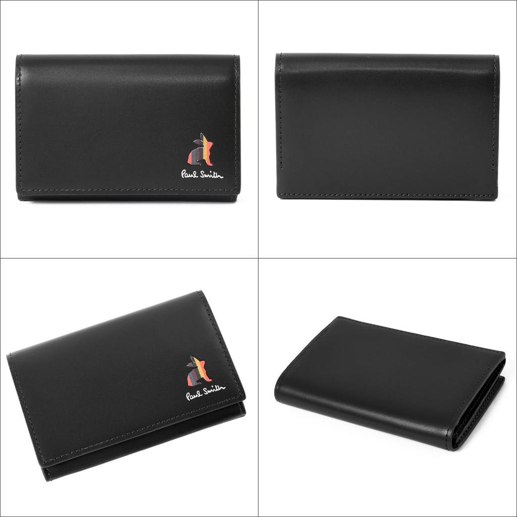 Paul Smith Marquetry Bright Stripe Rabbit Business Card Holder 813018 P903 No (Black, Personalization)