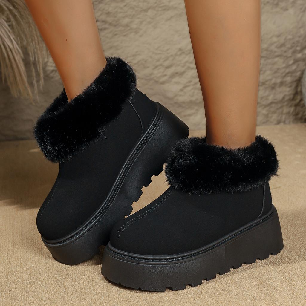 Fashion Women Boots Winter Thick Bottomed Comfortable Platform Shoes 2025 New Fashion Snow Boots Women Versatile Slip-On Ankle Boots