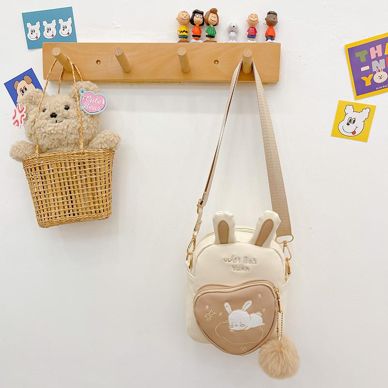Adorable Kids Mini Shoulder Bag Cute Cartoon Bear Embroidery Perfect For Boys And Girls