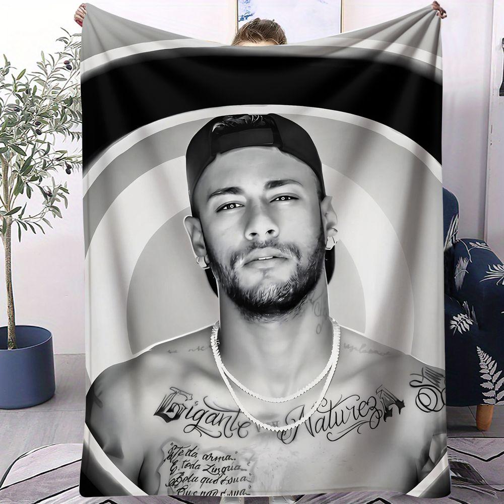 Black White Sports Portrait Print Blanket Flannel Blanket Throw Blanket Warm Blanket Gift Blanket Minimalist Fan Bed Wrap