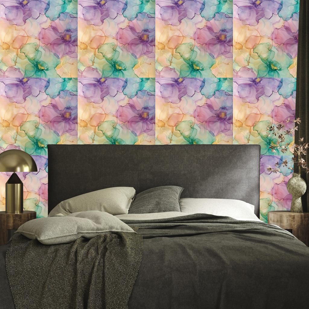 Ink Wallpaper Violet, Beige, Cream and Purple for Living Room and Bedroom 50x1000