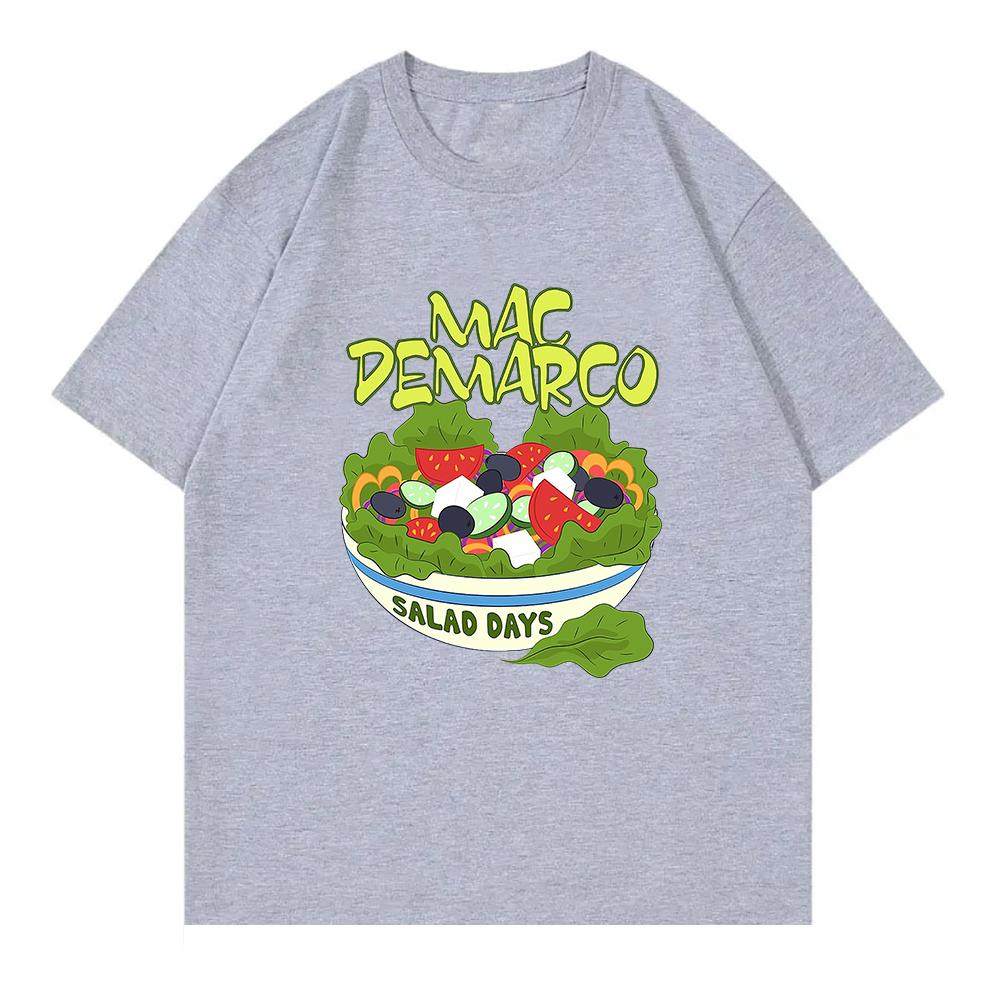 Футболка Mac DeMarco 2025 Смешная Salad Days Унисекс Женская Одежда Ретро Харадзюку Высококачественная Одежда Хлопок Для Подарков На День Футболки