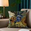 Starry Night Van Gogh Pillow Case Plush Fabric Soft Pillowcase Double Sided Print Sofa Cushion Cover Throw