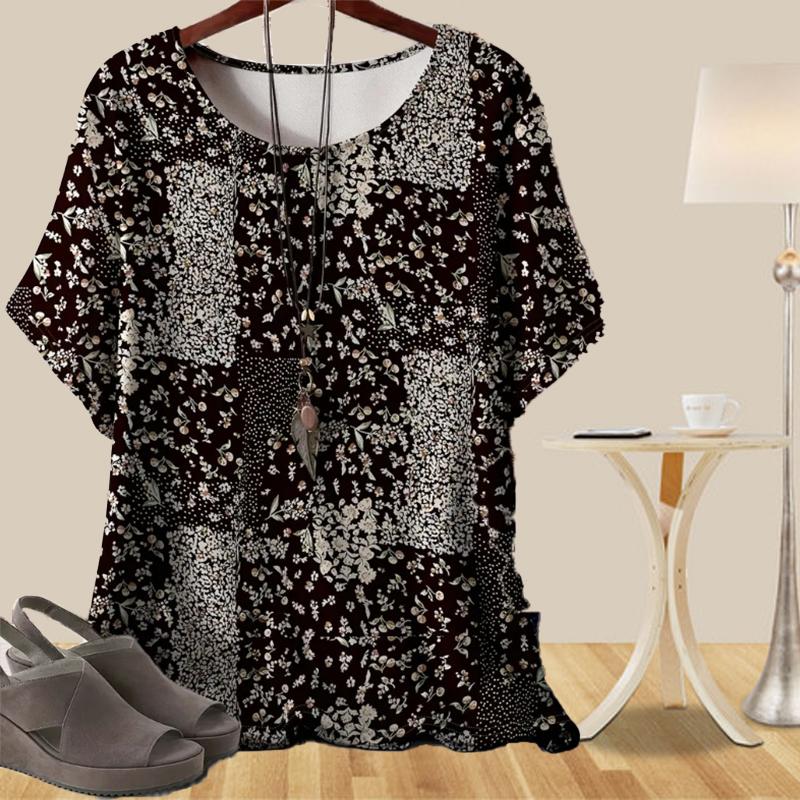 Женская трендовая повседневная свободная весенняя рубашка, женские топы с коротким рукавом в сетку и мелкими цветочными фрагментами