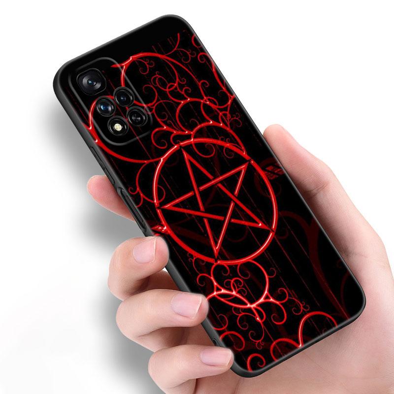 Pentagram 666 Demonic Satanic Black Silicone Phone Case For Xiaomi POCO X3 X4 NFC F5 M3 M4 M6 X5 X6 Pro F3 F4 GT 5G C55 C65 M5