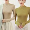 Plus-size Women's Turtleneck Pullover Long Sleeves Slim Fit Simple Basic Solid Color Top Bottoming Shirt Female Knitted Base Shirt