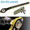 1 комплект инструментов для ремонта автомобиля, автомобильный шиномонтажный ключ, ножничный домкрат, гаечный ключ, ручка, прочный домкрат, храповой ключ