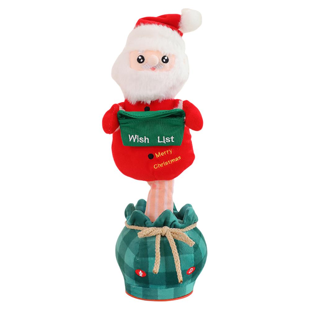 Рождественская елка/снеговик/санта-клаус игрушка говорящая поющая рождественская игрушка мягкая плюшевая кукла рождественские подарки для семьи друзей малышей