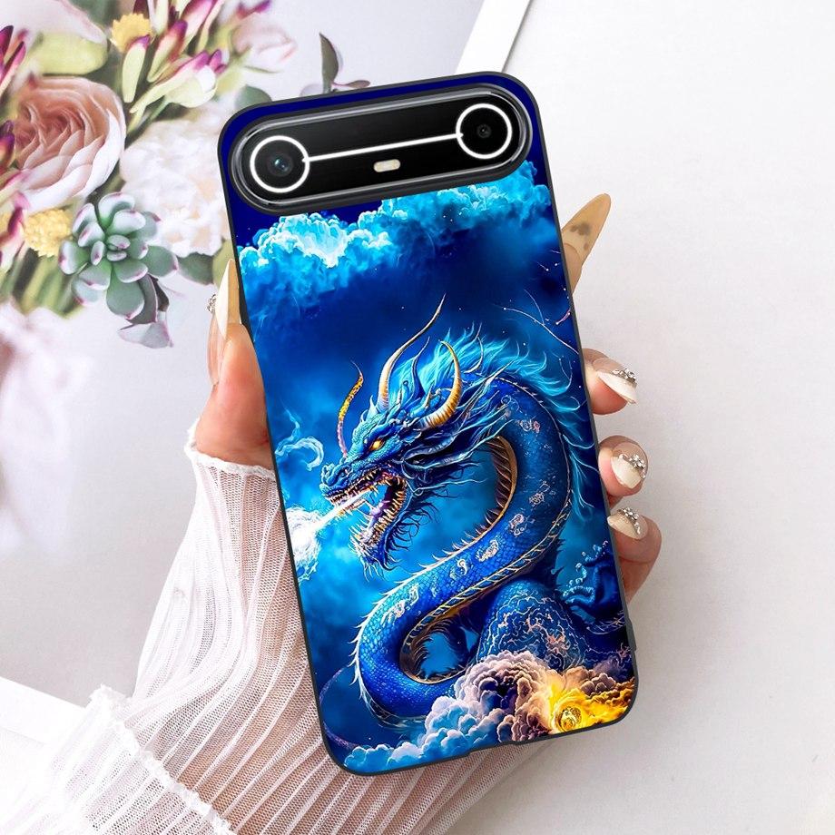 Chinese Dragon Loong Pattern Cute Cartoon Phoen Case For Tecno Pova Slim KM9 PovaSlim 2025Funda Soft Silicone Matte Bumper Cover