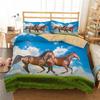 3D Animal Printed Duvet Cover Set Domineering Galloping Horse Bedding Set Soft 2/3pcs Polyester Quilt Covers with Pillowcase