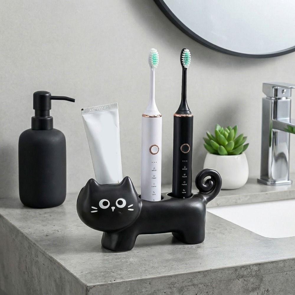 Waterproof 3 Holes Electric Toothbrush Stand Ceramic Electric Toothbrush Holder Home Use
