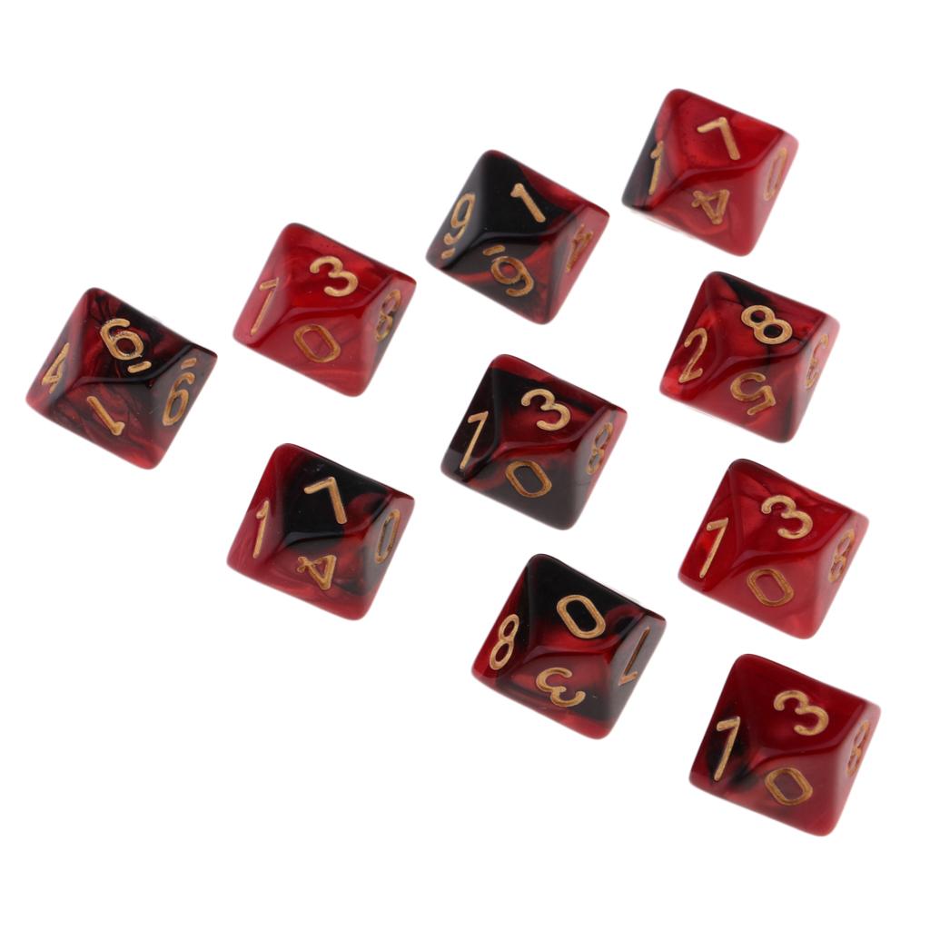 10 шт. Набор древних многосторонних кубиков из 10 D10 RPG