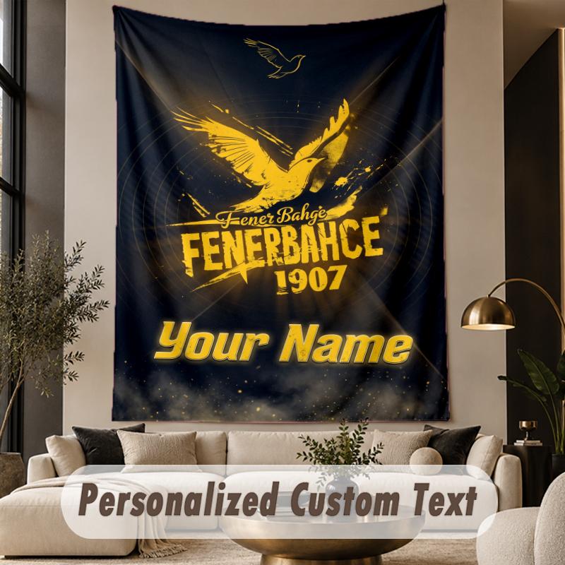 Custom Text Tapestry Fenerbahçe FC Print Wall Tapestry Indoor Living Room Wall Decor