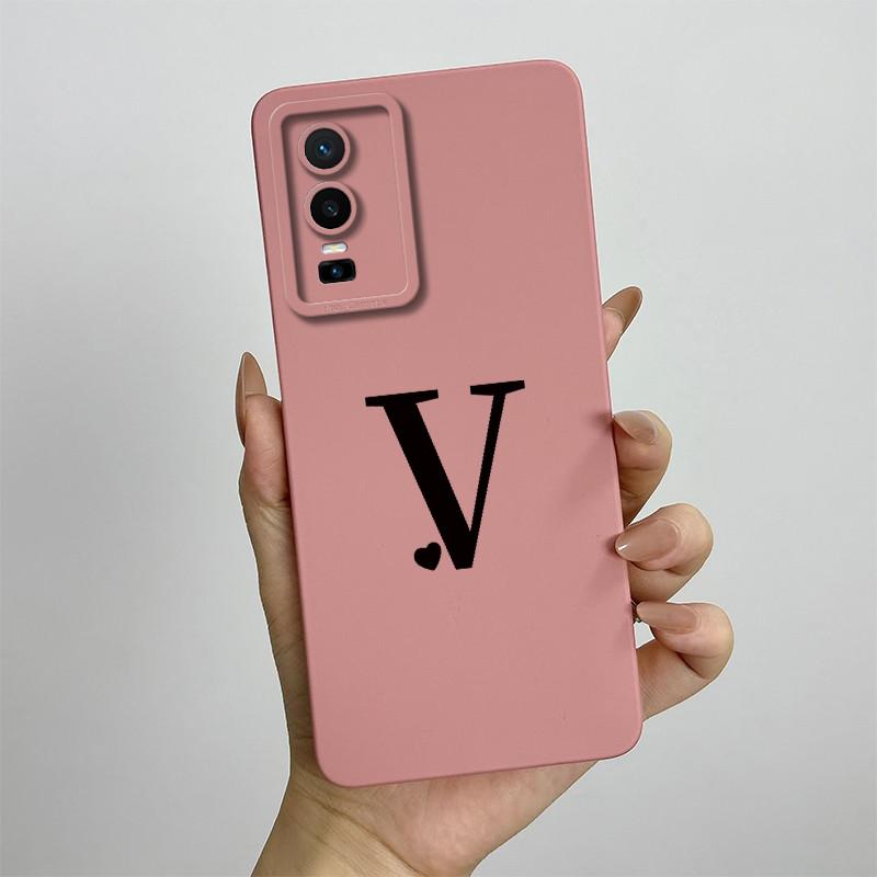 Cover For Vivo Y76 5G Case Love Heart Letters Liquid Soft Silicone Phone Case For Vivo Y76 VivoY76 Y 76 V2124 Back Cover Coque