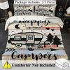 Digital Printing Outdoor Camping Theme Pattern Bedding Cover Pillowcase Luxury Home Textiles Cartoon Car Camp Duvet Cover Sets