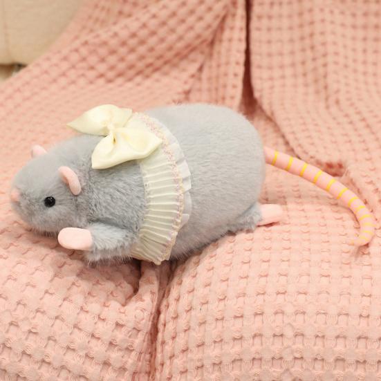 Плюшевая игрушка мышь, мягкая набивная игрушка, милая кукла-крыса с кружевной юбкой, украшенная бантом, декоративная плюшевая мышь для детской спальни, украшение стола, подарок