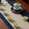 Auratic Madam Porcelain West Lake Blue 9-Piece Tea Set