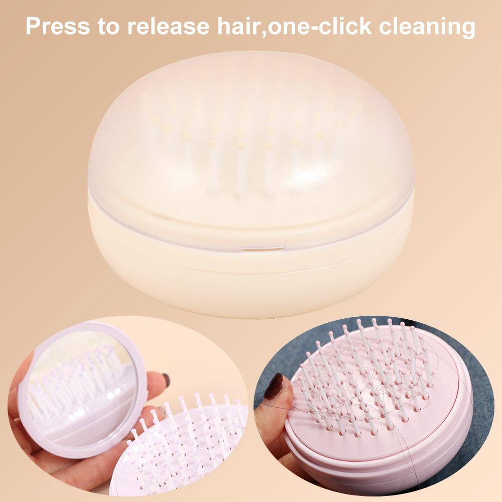 One-click Self Cleaning Air Cushion Massage Combs Portable Hair Comb Wet Dry Detangling