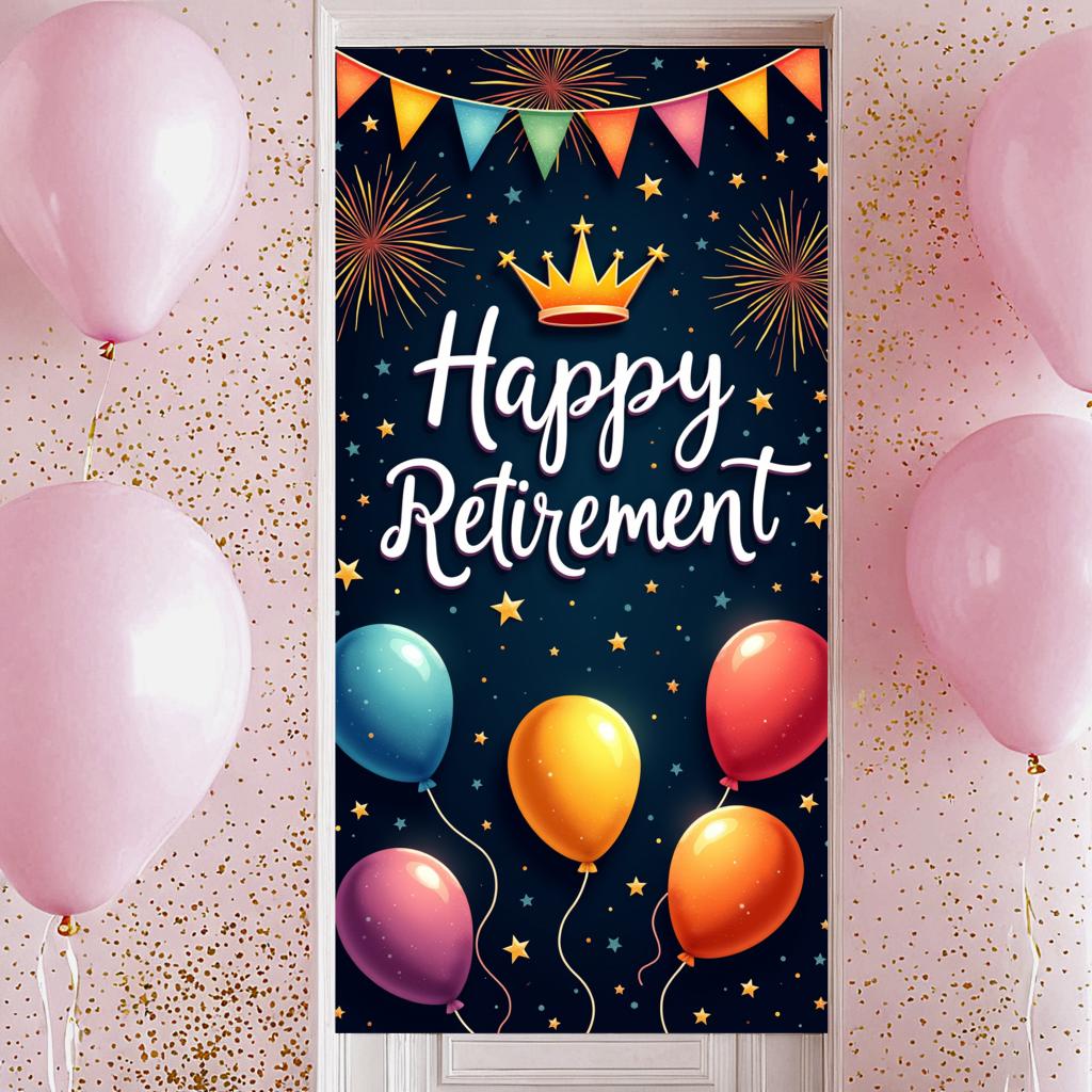 Party Banner Lightweight Celebration Banner Durable Retirement Decor for Retirement Party Milestone Celebration