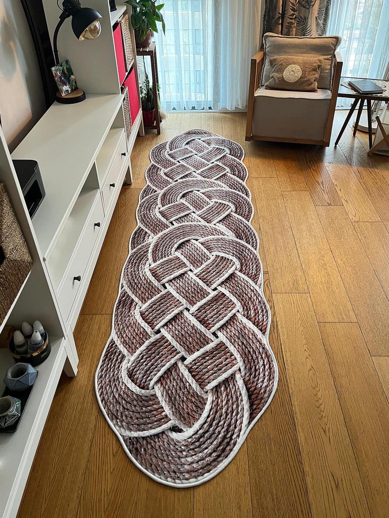 EPeddler Home Современный 3D вязаный узор Цифровая печать Моющаяся нескользящая точечная основа Новое поколение Ковер для гостиной, кухни, прихожей и напольный коврик