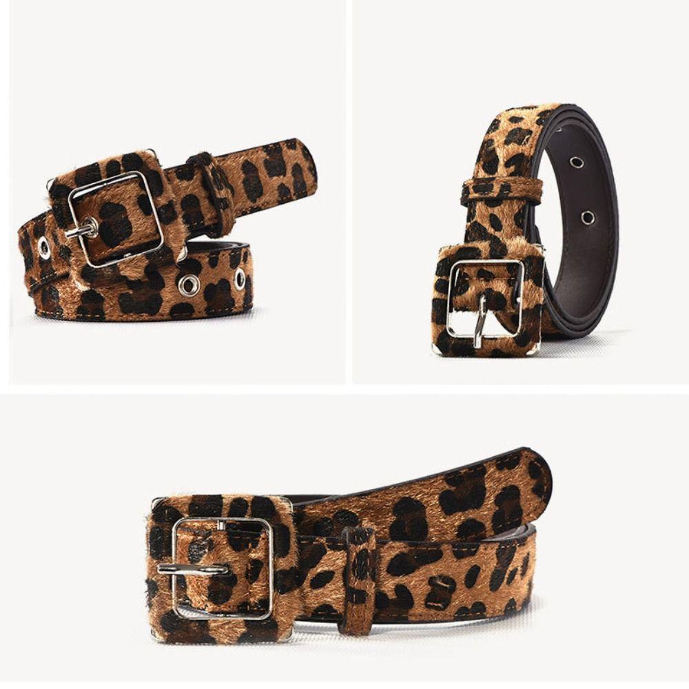 Leopard Print Business Waist Belt Casual Waistband Fashion Suede Leather Belt For Women