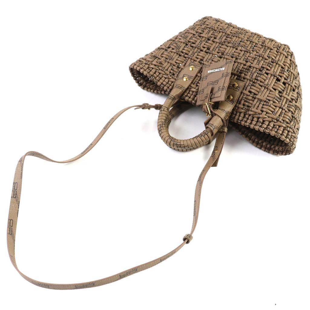 Excellent BALENCIAGA Shoulder Bag Bistro Basket XS 2WAY handbag Brown 671342 Used