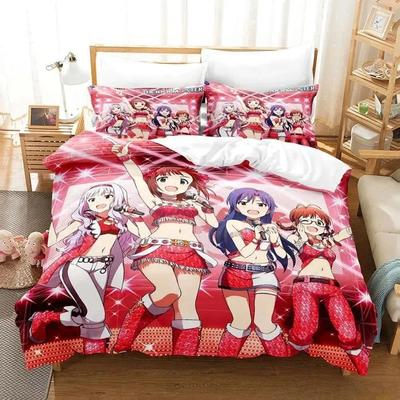 3D Аниме THE IDOLM@STER Чиэри Огата Комплект постельного белья Спальня Мягкие Современные покрывала Удобное Мягкое пододеяльник Удобный чехол для одеяла Наволочка