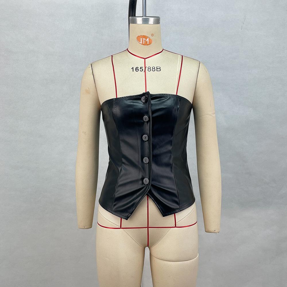 Женские однобортные топы-бюстье с однострочным воротником и сексуальным вырезом на спине