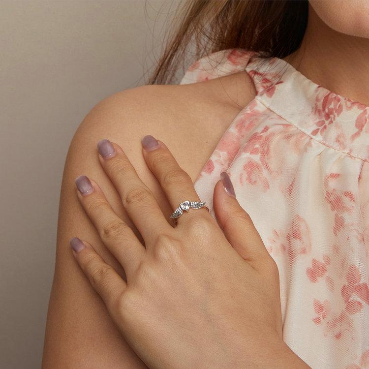 Кольцо и браслет Yin Ziyun с розовым цирконом 'Крылья любви', серебро 925 пробы, мечтательный дизайн, SCR874