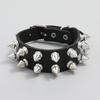 European and American Punk Style 2 Row Spiked Leather Bracelet Personality Trend Rock Men's Bracelet Bracelet