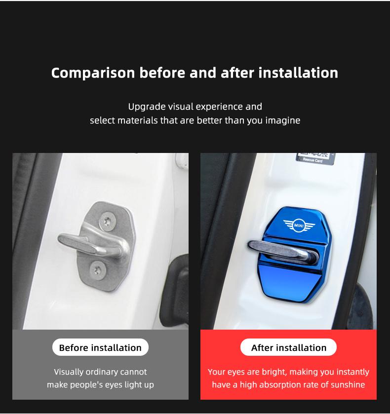 4Pcs Zinc Alloy Car Door Lock Buckle Protective Cover For MINI JCW Cabrio Cooper Countryman Aceman Clubman Coupe Paceman Hub Cap