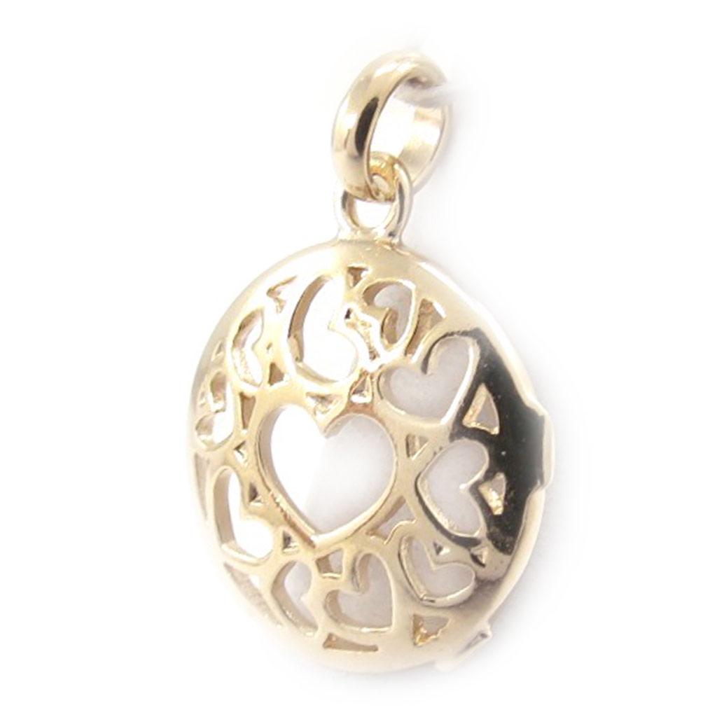 Les Trésors De Lily [J9603] - Позолоченный филигранный кулон «Любовь» - 15 мм