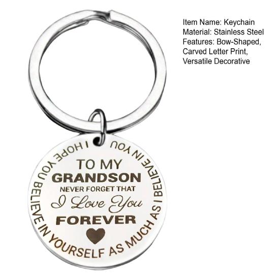 Брелок-подвеска в форме банта из нержавеющей стали, декоративный брелок, легко устанавливается, брелок с резными буквами