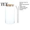 Drinking Glass for Iced Coffee Cup with Bamboo Lid, Heat Resistant Borosilicate Tumbler, Retro Mason Mug Hot And Cold Drinks Style Cup, Juice