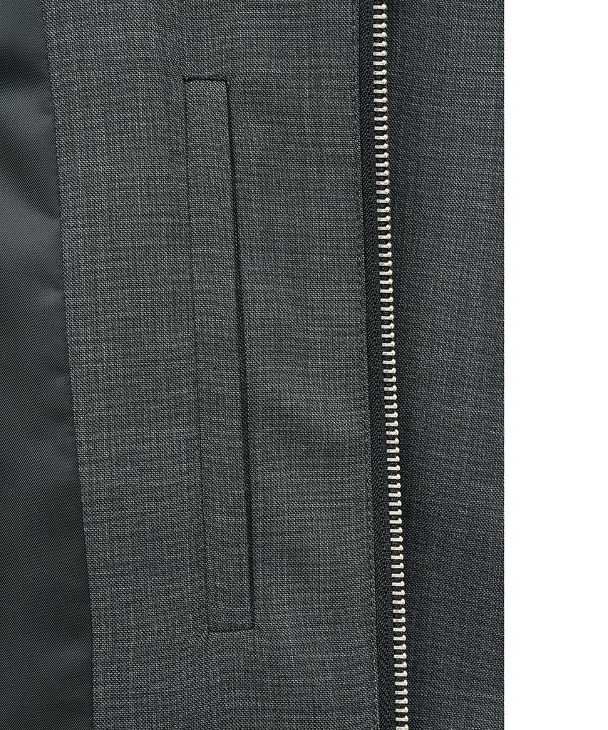 Noirer Wool Field Pocket Belted Crop Jacket (Grey)